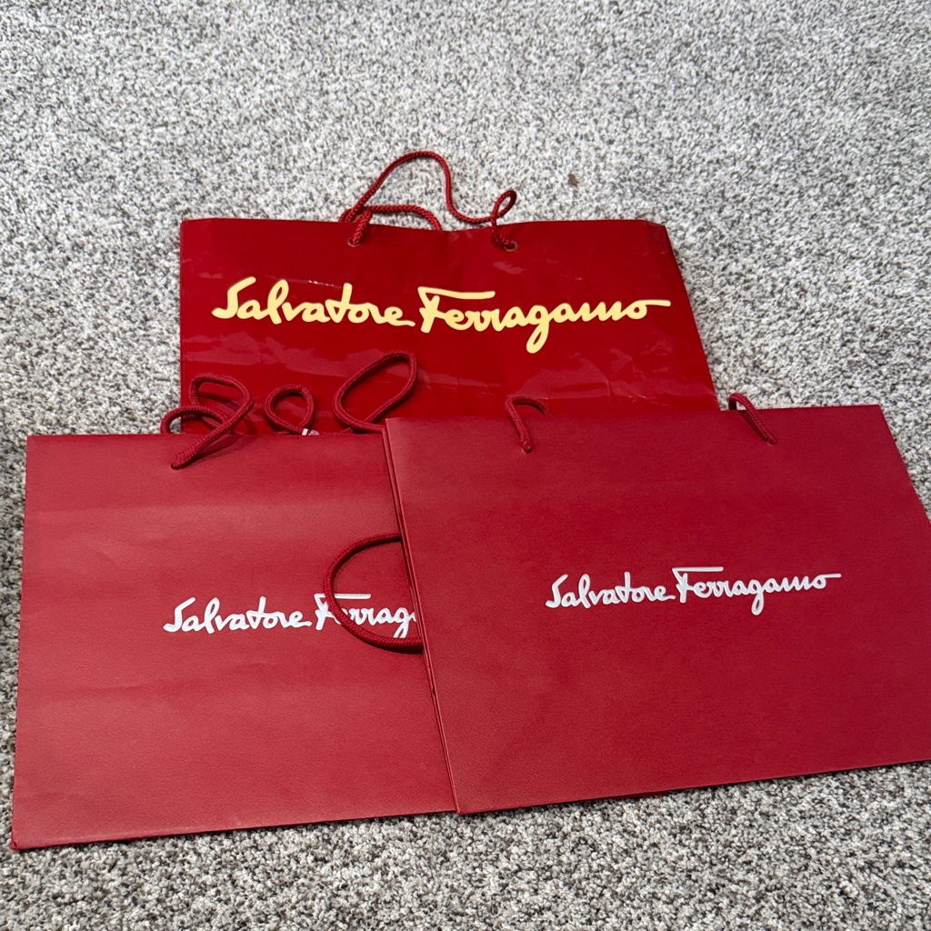 Salvatore Ferragamo Red Tote Bag Trio